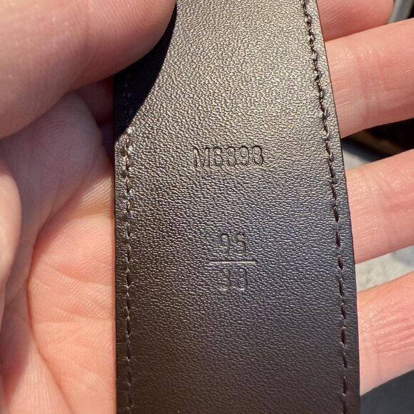 Louis Vuitton Grey Glacier Taiga LV Buckle 35 Belt - Picture 9 of 11